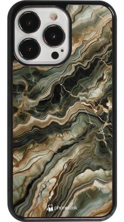 Coque iPhone 13 Pro - Marbre Olive