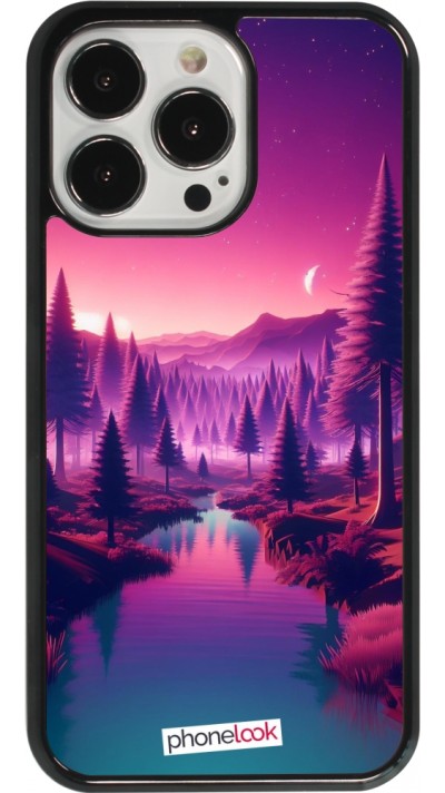 Coque iPhone 13 Pro - Paysage Violet-Rose