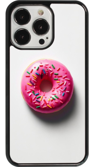 Coque iPhone 13 Pro - Weißer Hintergrund, pinker Donut