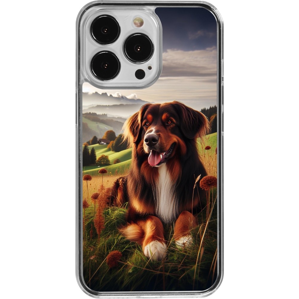 Coque iPhone 13 Pro - Plastique transparent Chien Campagne Suisse