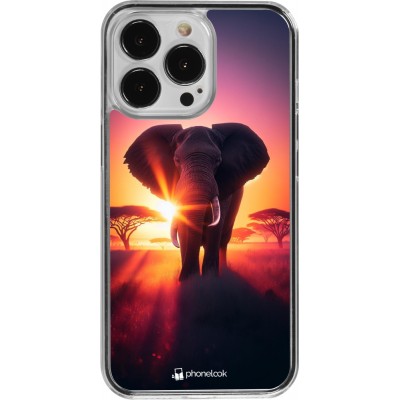 Coque iPhone 13 Pro - Plastique transparent Elephant Sunrise Beauty