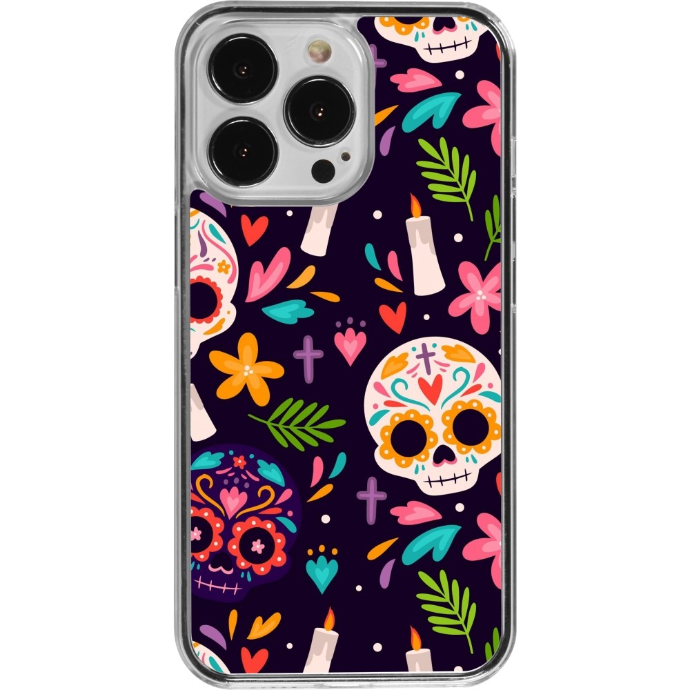 Coque iPhone 13 Pro - Plastique transparent Halloween 2023 mexican style