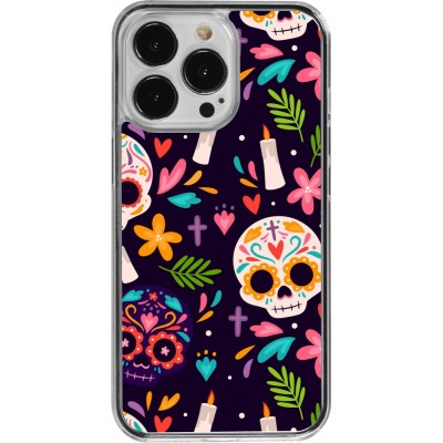 Coque iPhone 13 Pro - Plastique transparent Halloween 2023 mexican style