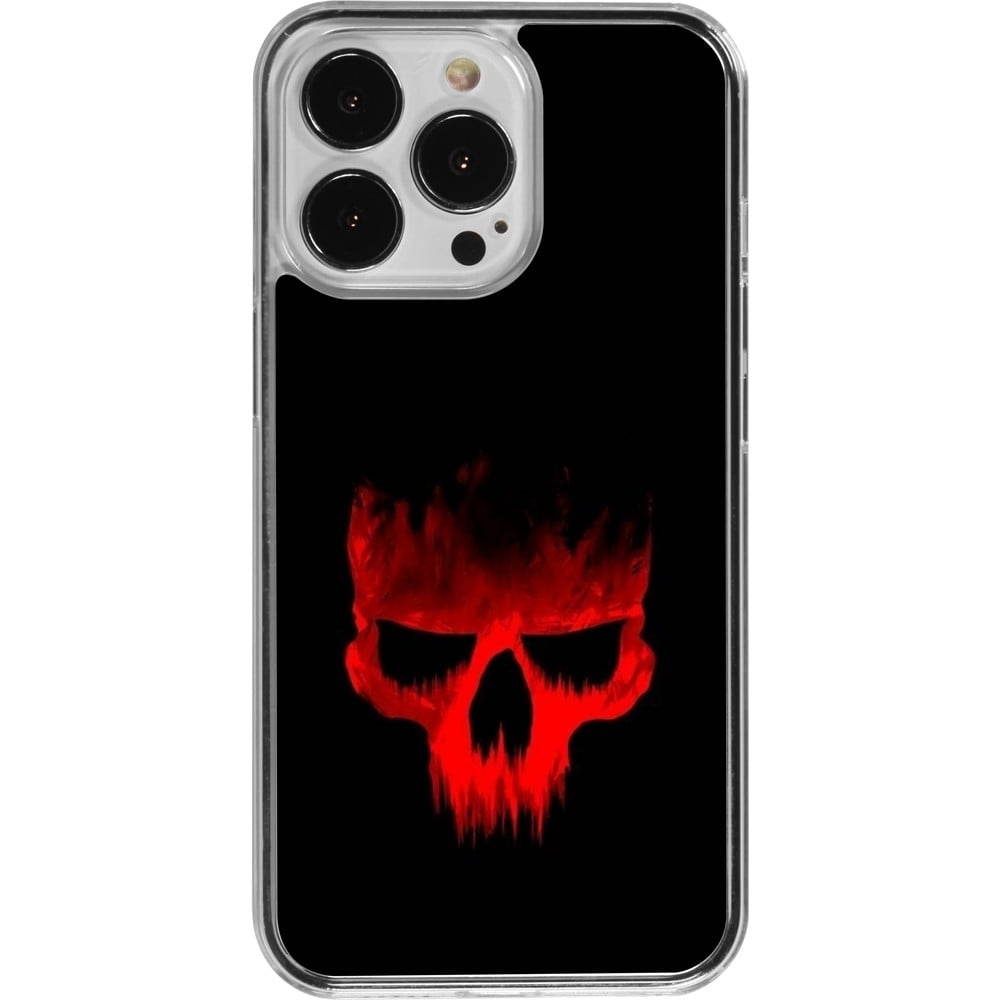 Coque iPhone 13 Pro - Plastique transparent Halloween 2023 scary skull