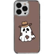 Coque iPhone 13 Pro - Plastique transparent Halloween 2024 cowboy ghost