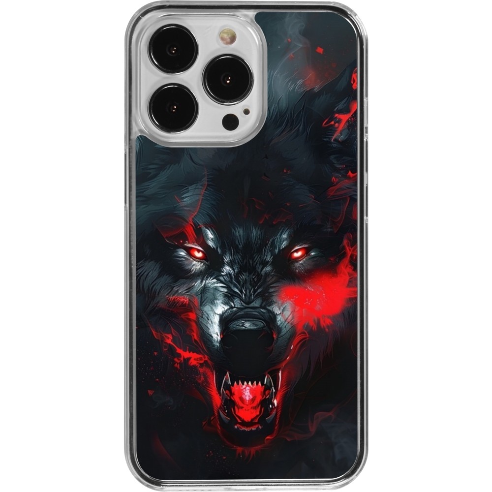 Coque iPhone 13 Pro - Plastique transparent Halloween 2024 mad werewolf