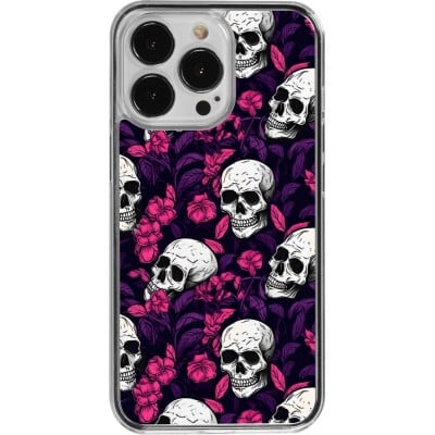 Coque iPhone 13 Pro - Plastique transparent Halloween 2024 romantic skulls