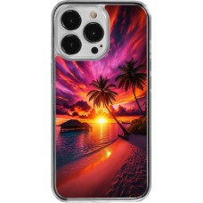 Coque iPhone 13 Pro - Plastique transparent Maldives Dusk Bliss