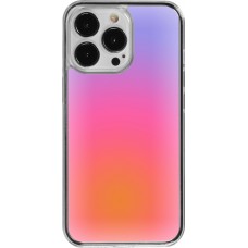 Coque iPhone 13 Pro - Plastique transparent Orange Pink Blue Gradient