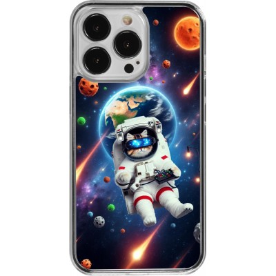 Coque iPhone 13 Pro - Plastique transparent VR SpaceCat Odyssey