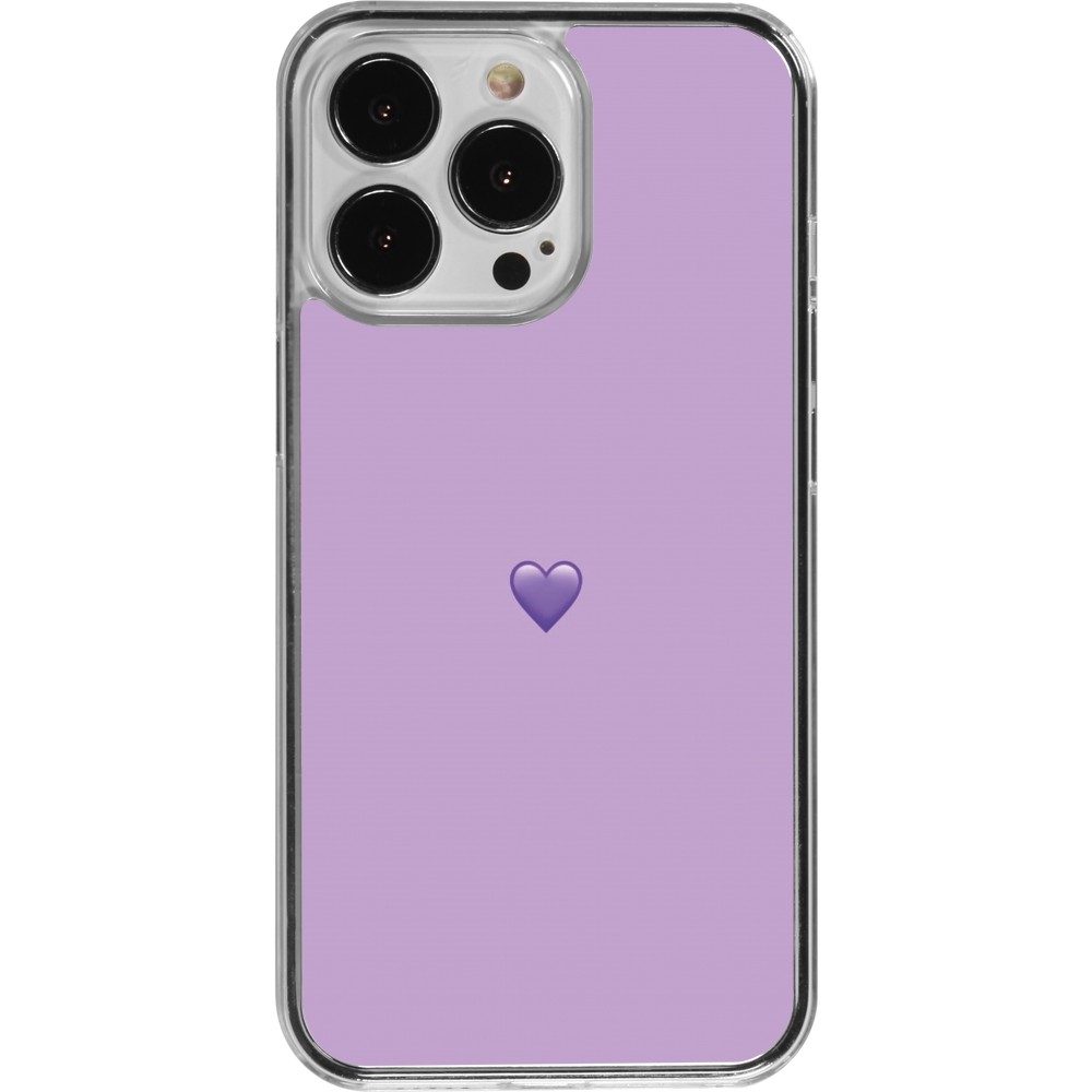 Coque iPhone 13 Pro - Plastique transparent Valentine 2023 purpule single heart