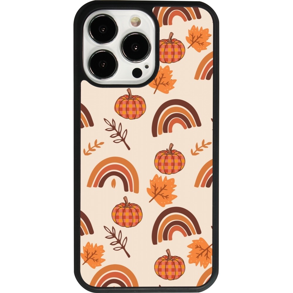 Coque iPhone 13 Pro - Silicone rigide noir Autumn 2024 rainbow