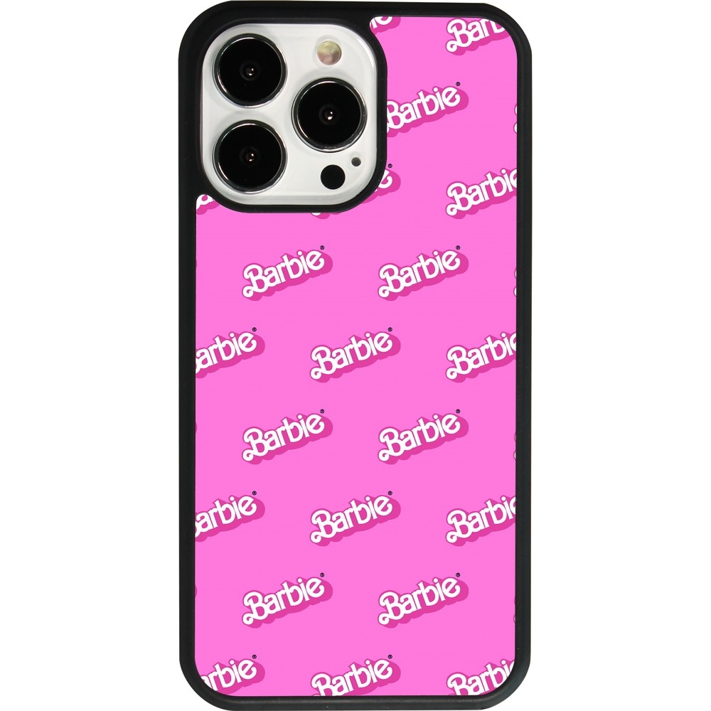 Coque iPhone 13 Pro - Silicone rigide noir Barbie Pattern