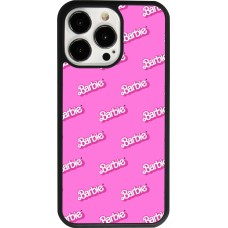 Coque iPhone 13 Pro - Silicone rigide noir Barbie Pattern