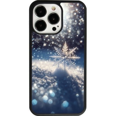 Coque iPhone 13 Pro - Silicone rigide noir Flocon Solaire Éclat