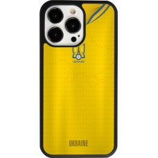 Coque iPhone 13 Pro - Silicone rigide noir Maillot de football Ukraine