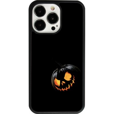 Coque iPhone 13 Pro - Silicone rigide noir Halloween 2023 discreet pumpkin