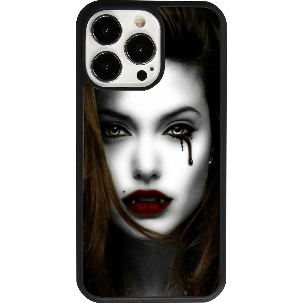 Coque iPhone 13 Pro - Silicone rigide noir Halloween 2023 gothic vampire