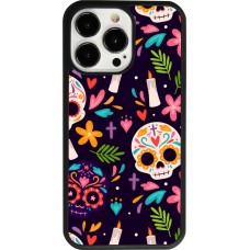 Coque iPhone 13 Pro - Silicone rigide noir Halloween 2023 mexican style