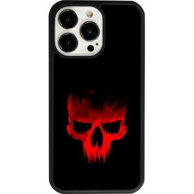 Coque iPhone 13 Pro - Silicone rigide noir Halloween 2023 scary skull