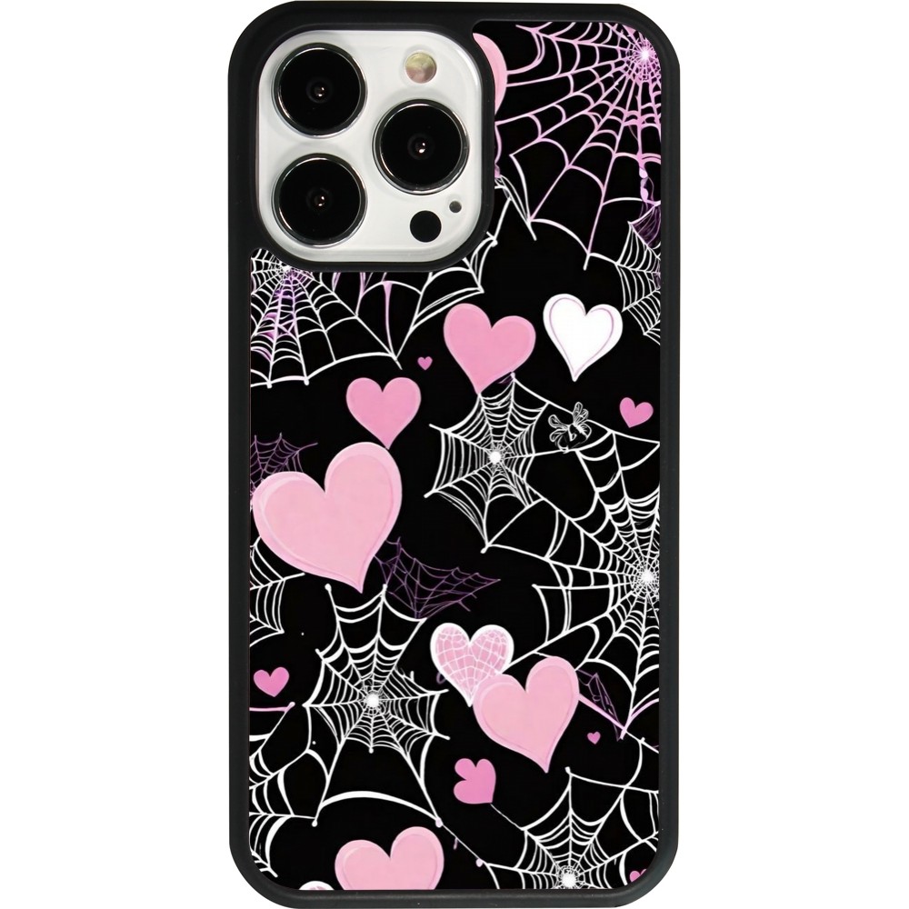 Coque iPhone 13 Pro - Silicone rigide noir Halloween 2024 girly