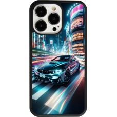 Coque iPhone 13 Pro - Silicone rigide noir BMW M4 Tokyo Night