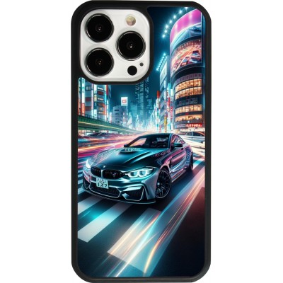 Coque iPhone 13 Pro - Silicone rigide noir BMW M4 Tokyo Night