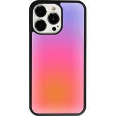 Coque iPhone 13 Pro - Silicone rigide noir Orange Pink Blue Gradient