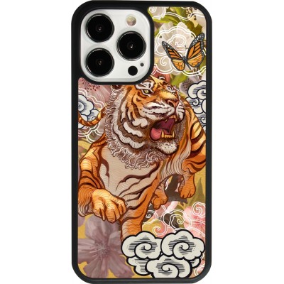 Coque iPhone 13 Pro - Silicone rigide noir Spring 23 japanese tiger