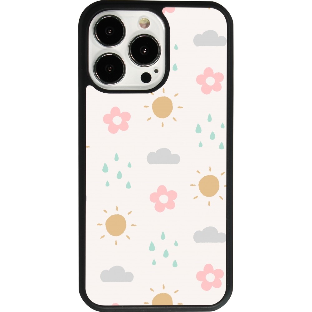 Coque iPhone 13 Pro - Silicone rigide noir Spring 23 weather