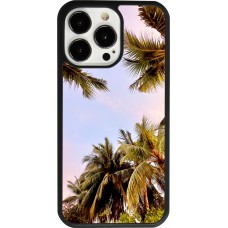 Coque iPhone 13 Pro - Silicone rigide noir Summer 2023 palm tree vibe