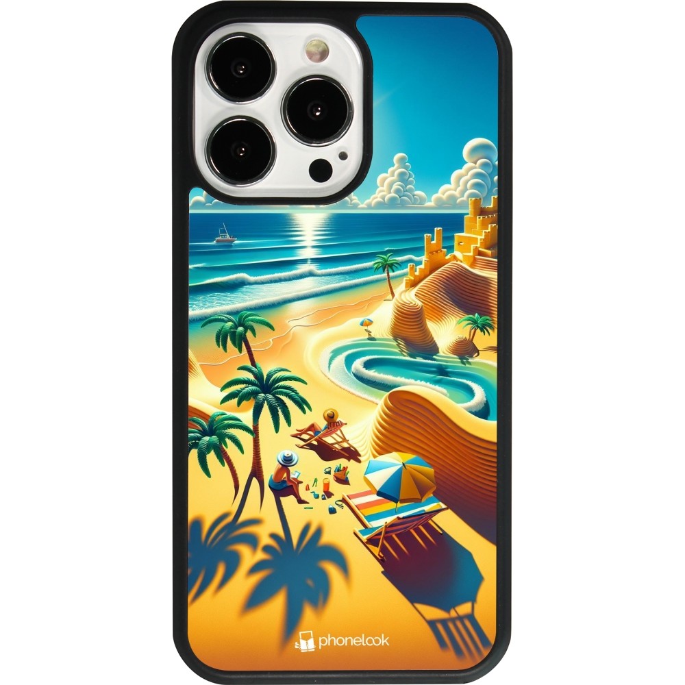 Coque iPhone 13 Pro - Silicone rigide noir Sunset Breeze