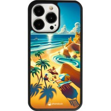 Coque iPhone 13 Pro - Silicone rigide noir Sunset Breeze