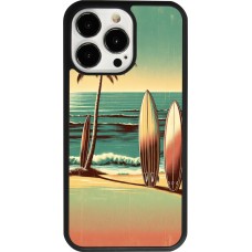 Coque iPhone 13 Pro - Silicone rigide noir Surf Paradise