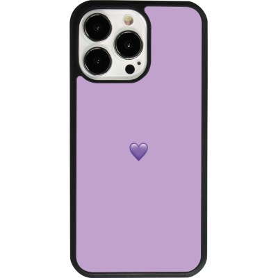 Coque iPhone 13 Pro - Silicone rigide noir Valentine 2023 purpule single heart