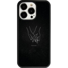 Coque iPhone 13 Pro - Silicone rigide noir Valentine 2023 hands forever