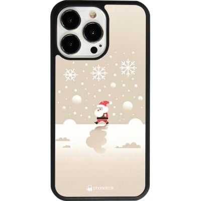 Coque iPhone 13 Pro - Silicone rigide noir Noël 2023 Minimalist Santa