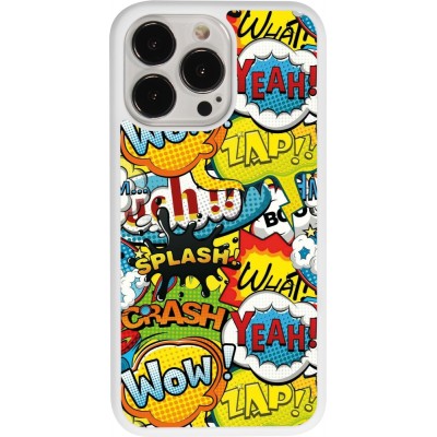 Coque iPhone 13 Pro - Silicone rigide blanc Cartoons slogans