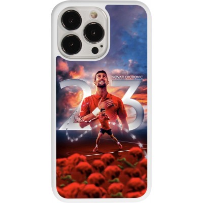 Coque iPhone 13 Pro - Silicone rigide blanc Djokovic 23 Grand Slam