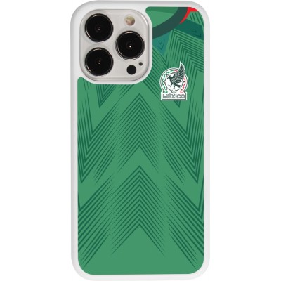 Coque iPhone 13 Pro - Silicone rigide blanc Maillot de football Mexique 2022 personnalisable