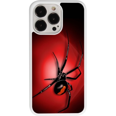 Coque iPhone 13 Pro - Silicone rigide blanc Halloween 2023 spider black widow