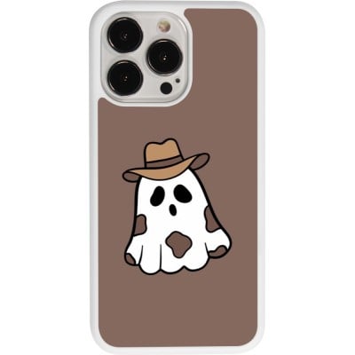 Coque iPhone 13 Pro - Silicone rigide blanc Halloween 2024 cowboy ghost