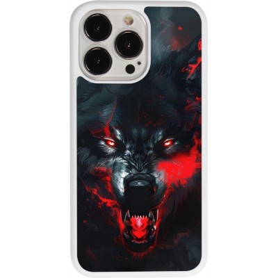 Coque iPhone 13 Pro - Silicone rigide blanc Halloween 2024 mad werewolf