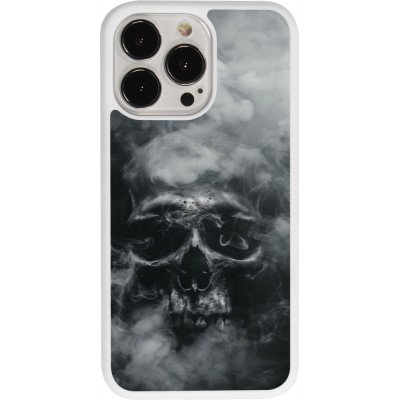 Coque iPhone 13 Pro - Silicone rigide blanc Halloween 2024 smoky skull