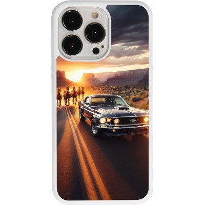 Coque iPhone 13 Pro - Silicone rigide blanc Mustang 69 Grand Canyon