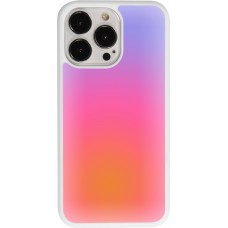 Coque iPhone 13 Pro - Silicone rigide blanc Orange Pink Blue Gradient