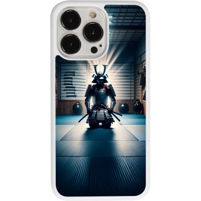 Coque iPhone 13 Pro - Silicone rigide blanc Samouraï en prière