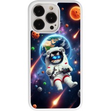 Coque iPhone 13 Pro - Silicone rigide blanc VR SpaceCat Odyssey