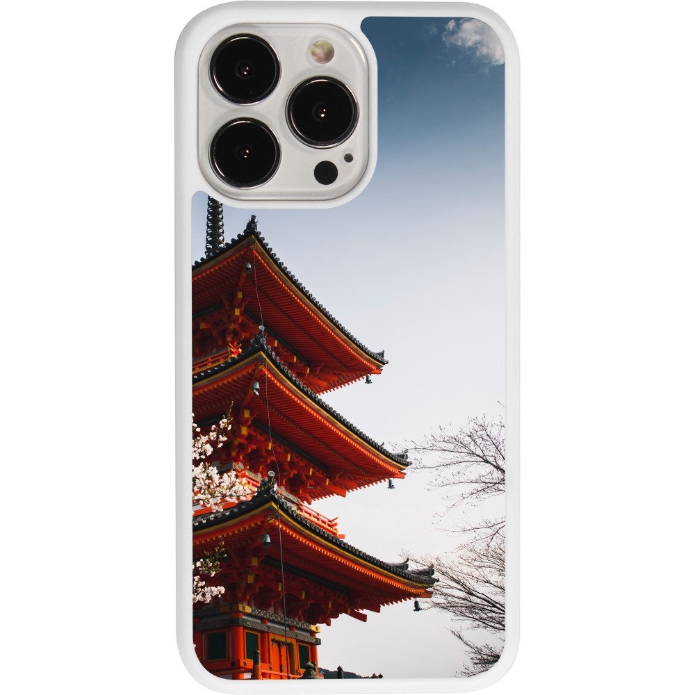 Coque iPhone 13 Pro - Silicone rigide blanc Spring 23 Japan