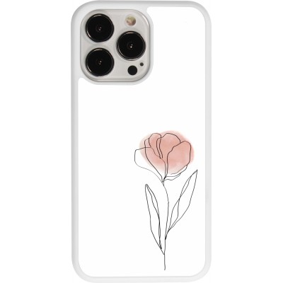 Coque iPhone 13 Pro - Silicone rigide blanc Spring 23 minimalist flower